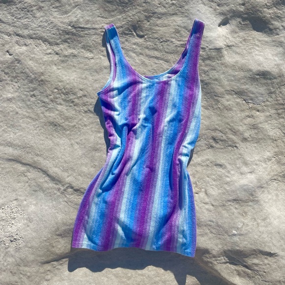 Urban Outfitters Terrycloth Blue and Purple dress - Picture 2 of 4